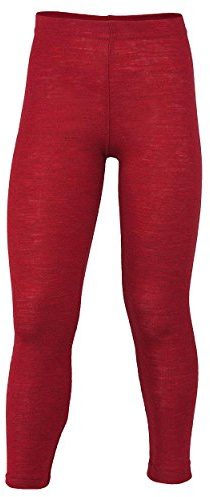 Engel Kinder Leggings, Wolle maschinenw Natur, Gr. 92-176 (128, Rot Melange)