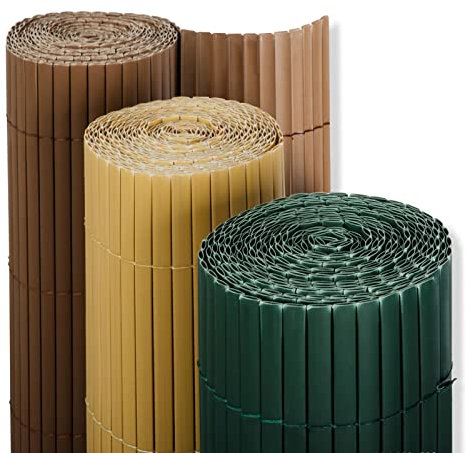 Floordirekt | Canisse en PVC Brise Vue, Intimité Paravent de Jardin, Piscines, Balcon | Terrasse, Décorative Palissade en PVC Résistant aux UV, Intempéries, Coupe-Vent | 180 x 300 cm - Gris