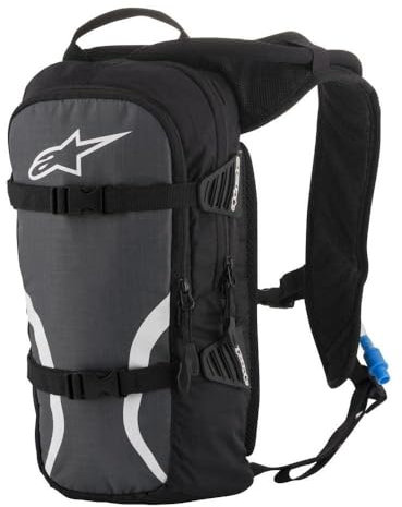 Alpinestars Iguana Hydration Backpack, Wasserrucksack zum Wandern, Radfahren, Motorradfahren, Trinkrucksack, Rucksack Herren Klein, MTB Rucksack, Laufrucksack für Damen und Herren, Schwarz