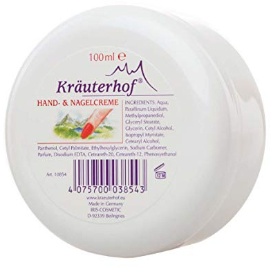 Kräuterhof® Hand- und Nagelcreme Handcreme Nagelpflege, 100 ml Tiegel