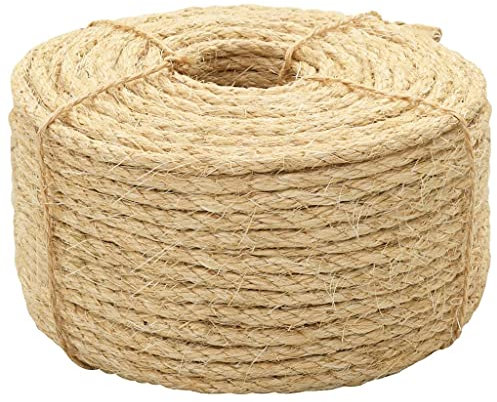 vidaXL Seil Sisalseil Naturseil Schnur Kratzbaum Kratzbäume Kratzbaumseil Tau Tauwerk Juteseil Dekokordel Garten Camping 100% Sisal 10 mm 50 m Natur