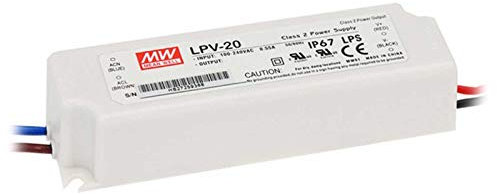LPV-Serie MeanWell | 24V LED Konverter | 20W | Netzteil Trafo Spannungswandler Vorschaltgerät | TÜV-geprüft | luftgekühlt | IP67 | für LED Streifen & Strips (20W | 24V | A-LP-LPV-20-24)