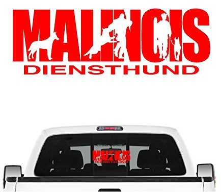 siviwonder Malinois Hundesport Auto Aufkleber Hund Folie Belgian Mali Diensthund Farbe Rot, Größe 30cm