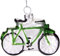 BRUBAKER Fahrrad Grün - Handbemalte Weihnachtskugel aus Glas - Mundgeblasener Christbaumschmuck Figuren lustig Deko Anhänger Baumkugel - 7 cm