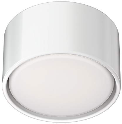 ledscom.de GX53 Porzellan Aufbauleuchte KLU, rund, weiß, 91mm Ø, inkl. GX53 LED Lampe, warmweiß, 3-Stufen Dimmen ohne Dimmer