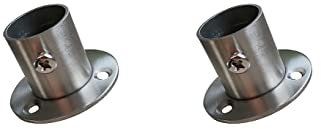 Flansche aus Edelstahl Rohrflansch Rohrhalterung für Kleiderschrank,Verbindung zwischen Rohren, Kleiderstangehalter 22mm 2 Stück