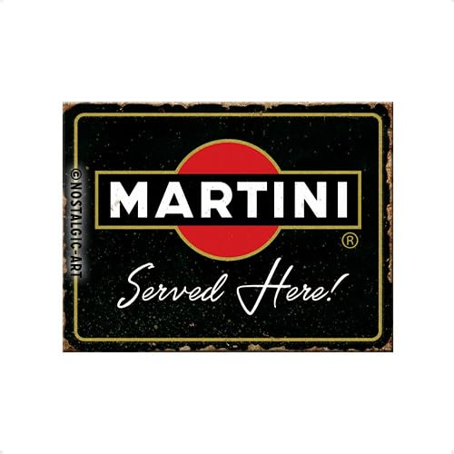 Nostalgic-Art, Retro Kühlschrank-Magnet, Martini – Served Here – Geschenk-Idee für Cocktail-Fans, aus Metall, Vintage-Design, 6 x 8 cm