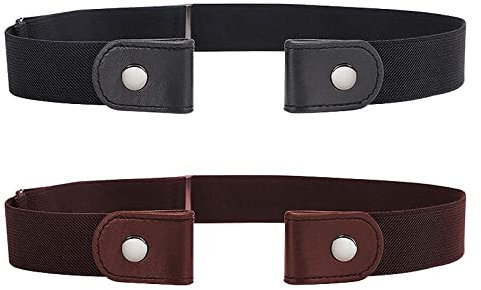 Clyhon 2 Stück Stretch Gürtel Ohne Schnalle Gürtel Ohne Schnalle Elastisch Unsichtbar Unisex für Jeans Hosen Schnallenfrei Elastischer Gürtel für Damen Oder Herren Unsichtbare Gürtel