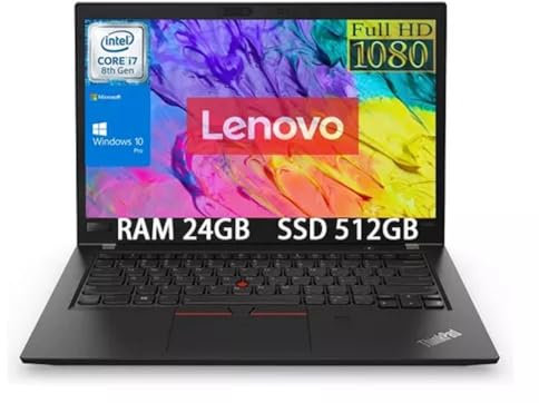 Lenovo ThinkPad T480s Laptop, 14 IPS FHD (1920x1080), Intel Core i7-8650U 4.20 GHz, 24GB RAM, 512GB SSD, Backlit US Keyboard, Windows 10 Pro (Renewed)