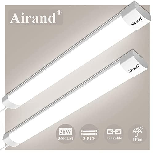 Airand 2 Stück Led Röhre 120CM Feuchtraumleuchte Led 36W 3600LM Verknüpfbar Werkstattlampe IP66 Wasserfest Led Leuchtstoffröhre für Garage Keller Werkstatt Feuchtraum Bad Büro Warenhaus,Neutralweiß
