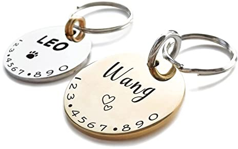 Cats Dogs ID Tags Personalized Lovely Symbols Pets Collar Name Accessories Simple Custom Engraved Supplies for Small Four Legged Child Necklace Chain Anti-Lost Copper Brass Charm