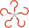 TRTO 10Pcs Red Plastic Coated Cup Hooks 32mm Metal Hanging Storage Towel Kitchen Mug