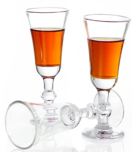 Srgeilzati Cordial Glasses Shot Glasses with Stem,Limoncello Glasses | Port glasses 1.0 oz (Set of 3)