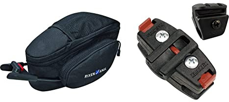 KLICKfix 0217MS Unisex Fahrradtasche Contour Magnum Fahrradtasche, schwarz,Standard & Zubehör Satteladapter mit Seilschlosshalter, One Size, Schwarz, 0500