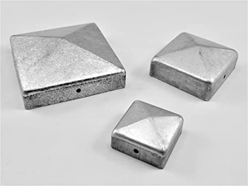 3 Stück Abdeckkappe Metall galv. verzinkt 60x60mm