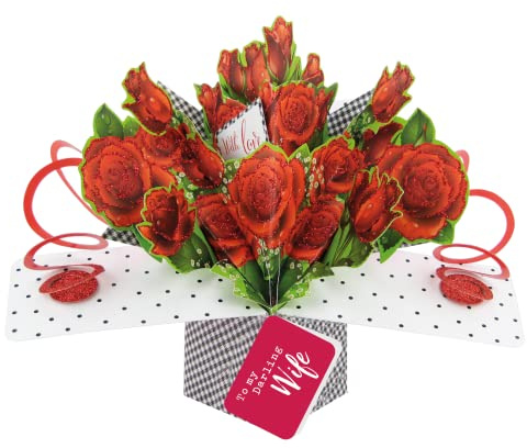 With Love To My Darling Wife Pop Up Card Valentine's, Birthday, Any Occasion POP036V04