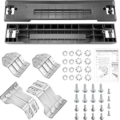 Techecook Kit d'empilage amélioré SKK-8K et SKK-7A pour lave-linge et sèche-linge Sam-sung 68,6 cm à chargement frontal – Remplace SK-5A SK-5AXAA