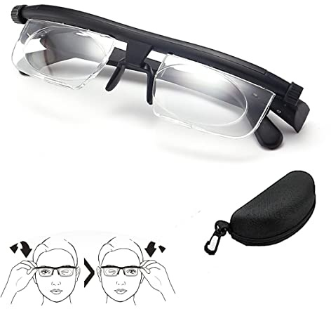 Einstellbare Brille mit Einstellrad,Dioptrien Myopie-Brille,Zum Lesen Kurzsichtig Weitsichtig Unisex Fernlesen. (Color : 1pc)