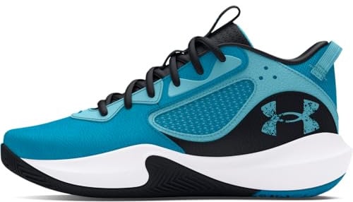 Under Armour Unisex-Erwachsene UA Lockdown 6 Basketballschuh, 401 Capri Schwarz Himmelblau, 43.5/44 EU