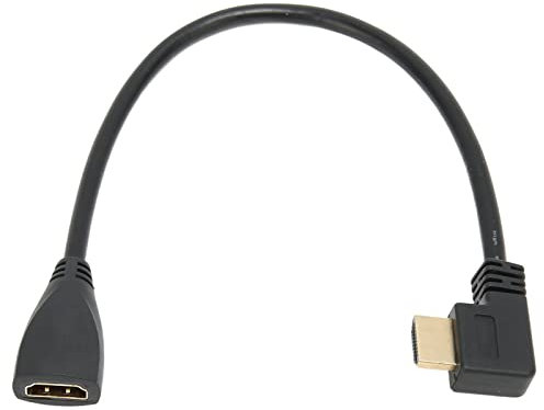 ciciglow HDMI Extension Cable, Left Angle HDMI TYPE A Male to HDMI TYPE A Female Cable Adapter Support 3D 4K, 1080P Backward Compatible, for Computers, AV Receivers, TVs
