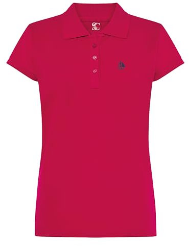 S&C - Polo Donna Manica Corta - Polo Donna Custom Fit Leggermente vestibilità - Bordatura a Maniche e Collo a Costine - Made in Cotone e in Spagna, Fucsia, L