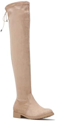 La Modeuse - Botas de gamuza con cordón para atar en la parte trasera, marrón, 40 EU