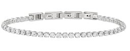 Breil, Collezione Tennis, Bracciale Donna in Acciaio Lucido con Cubic Zirconia, Lucente ed Elegante, Lunghezza Regolabile