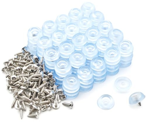 TOPINSTOCK Clear Rubber Feet for Cutting Board, Small Cutting Board Feet with Stainless Screws, Non Slip Bumper for Furniture, Electronics & Application 120-Pack