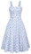 Belle Poque Abito da donna vintage con spaghetti, abito estivo con spacco e tasche, Fiori blu e viola, L
