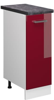 Vicco Apothekerschrank R-Line, Bordeaux Hochglanz/Weiß, 30 cm, AP Anthrazit