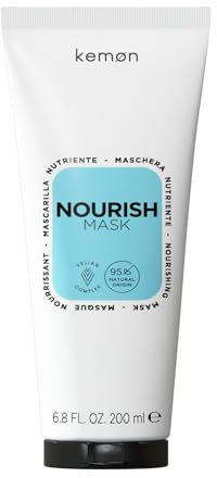 Kemon - Nourish Mask, pflegende Maske für sprödes, trockenes und krauses Haar, auf Basis von Sheabutter, fördert die Entwirrbarkeit, für weiches Haar, 200 ml