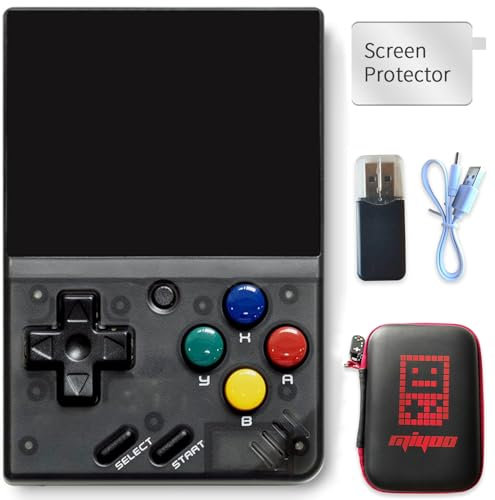 Miyoo Mini V4 Retro Game Console,Portable Handheld Video Game Console ,2.8 inch IPS Screen 750x560 Resolution Screen with 128GB Card 12000+ Games, Linux System (Black, 128G)