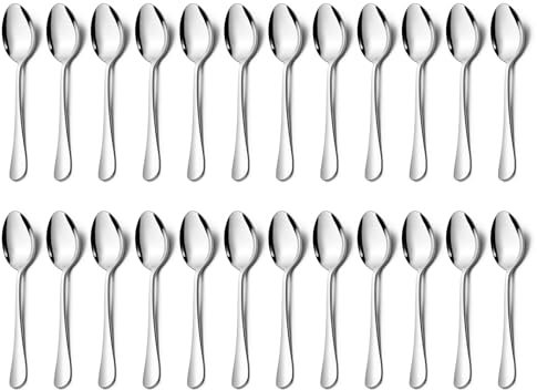 Teelöffel 24er Set, Onader Edelstahl Kaffeelöffel Espressolöffel Set, Klein Löffel Dessertlöffel für Café, Hause, Restaurant, Spülmaschinenfest & Gesunde - 14cm