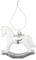 VFM e-Store - Christmas Tree Decoration Silver White Rocking Horse X 1 Stocking Filler Xmas Present Celebration Festive Winter Ornaments - 10cm Rocking Horse