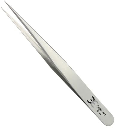Excellent Pince à épiler (pince à épiler aiguisée à la main avec différentes pointes, épilation des sourcils, enlever les poils incarnés, qualité professionnelle, acier inoxydable) (super pointue)