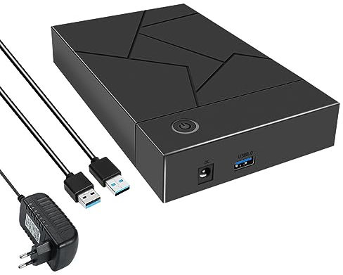 Zyeatary Carcasa HDD de 3,5 Pulgadas Caja de Disco Duro USB 3.0 una SATA Caja SSD Caja de Disco Duro Externo de Estado SóLido-Enchufe Europeo