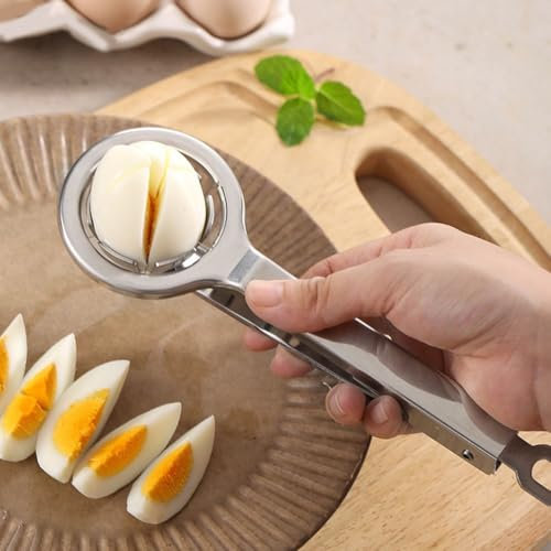 Egg Divider, Stainless Steel Egg Cutter, Handheld Egg Cracker Tool, Eggs Separator Cracker For Raw Or Soft Hard Boiled Egg Kitchen Gadgets