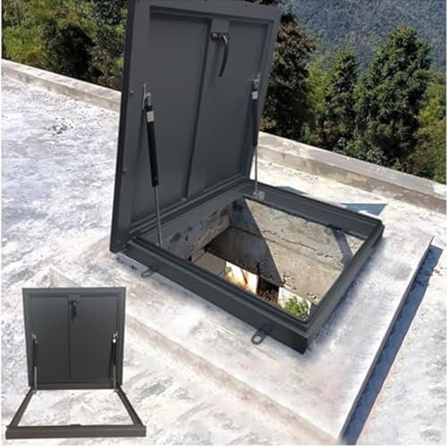 Porta di accesso al soffitto della soffitta, porta di accesso al tetto, lucernario sul tetto, copertura antipioggia,porta di sicurezza resistente alle intemperie per manutenzione,75x75cm/29.5x29.5in