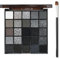 Smoky Palette di ombretti, 25 colori, nero e bianco, gotico, in toni freddi, texture perlata, trucco per Halloween, con pennello per ombretto