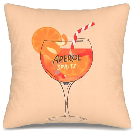 Aperol Geschenk Kissenbezug, Aperol Spritz Sofakissen Kissenhülle 45x45cm | Aperol Deko Geschenk für Aperol-Liebhaber Freunde Kollegen Männer Frauen
