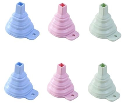 CIYODO 6piezas Embudo Medidor De Silicona Plegable Unidades Para Cocina Embudo Portátil Fácil De Usar