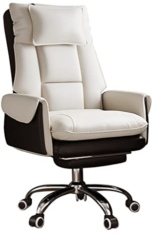 Bürostuhl, hohe Rückenlehne, Beige, Gaming, Esszimmer, Lesen, Büro, höhenverstellbar, Sessel mit Rollen