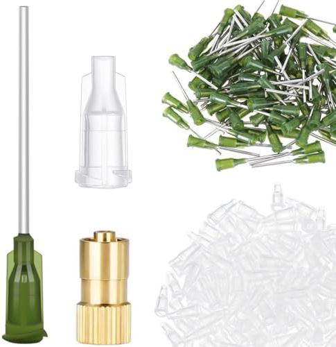 DAOKAI Spritzen Nadeln Stumpfe Spritze, 3.8cm Dosiernadeln,14G Edelstahl Stumpfe Kanülen Nadeln mit Luer-Lock Liquid Spritzen Set für Nachfüllen Liquid Tinten Klebstoff - 100Stk