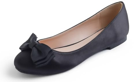 Feversole Women's Round Toe Cute Bow Trim Ballet Flats