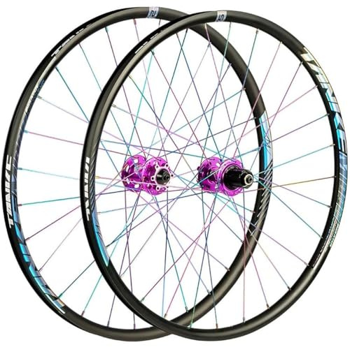 KUNYOS Mountainbikes Laufradsatz 26 27.5 29 Zoll Schnellspanner MTB Scheibenbremse Laufräder Lager Naben 7 8 9 10 11 12 Gang Kassette,Lila,29inch
