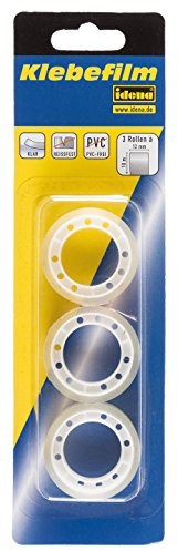 Idena 631051 - Klebefilm, 3 Stück, 12 mm x 10 M, Transparent