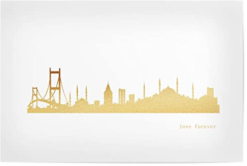 artboxONE Poster 30x20 cm Städte Istanbul Gold Print Love hochwertiger Design Kunstdruck - Bild Istanbul City Europa
