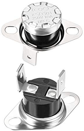 sourcing map interruptor de control de temperatura, termostato, 110 ° c 10a normalmente cerrado nc 2pcs
