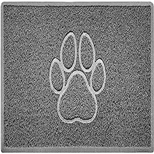 Nicoman Paw Embossed Shape Outdoor Only Dirt-Trapper Door Mat Washable Barrier Heavy Duty Doormat - (Drainage Open-Back, Medium, Grey, 75 x 44cm)