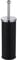 Novel Solutions Toilet Brush with Holder – Round Lid and Strong Dense Bristles, Durable Stainless Steel Handle, Compact Design - Black